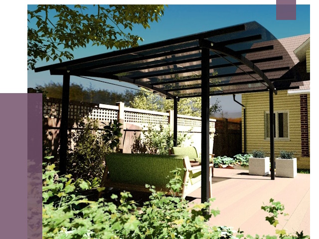 Навесы для террасы в Ялте от 13025 руб. под ключ | ПРОЛЁТ-Ялт