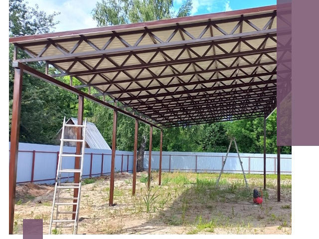 Односкатные навесы под ключ в Ялте — изготовление и монтаж