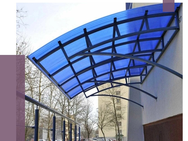 Козырьки из поликарбоната в Ялте от 4291 руб. под ключ | ПРОЛЁТ-Ялт