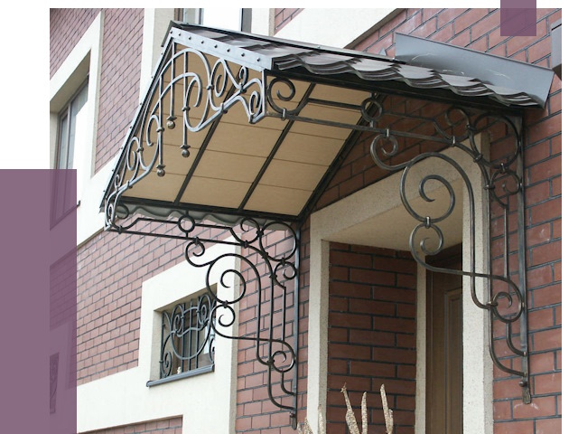 Двускатные козырьки в Ялте под ключ от 12770 руб.