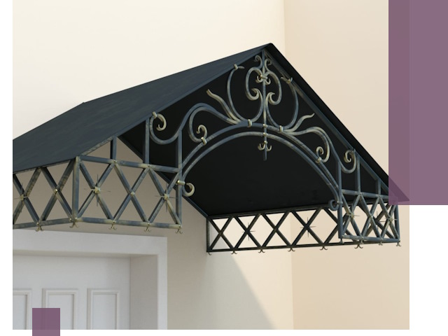 Двускатные металлические козырьки под ключ в Ялте